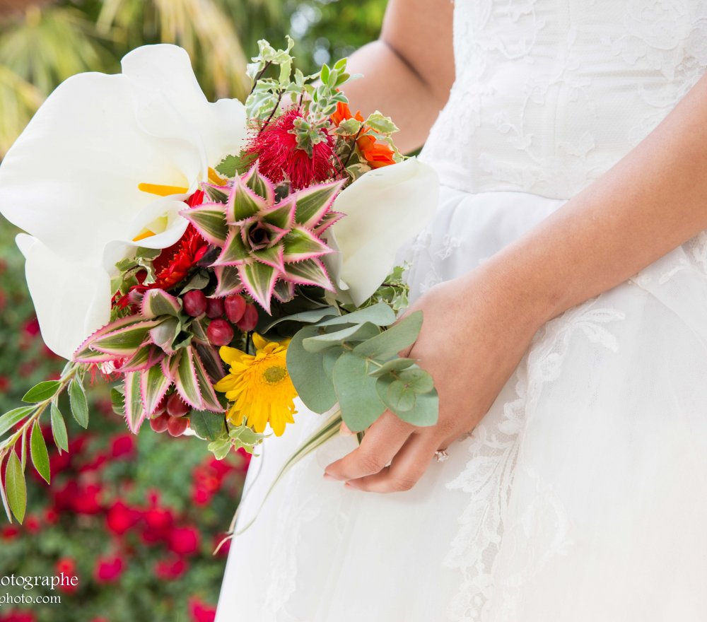 Bouquet mariage exotique, mariage thème Afrique 